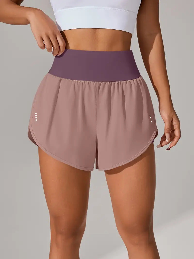 High‑Waisted Ruffled Yoga Shorts