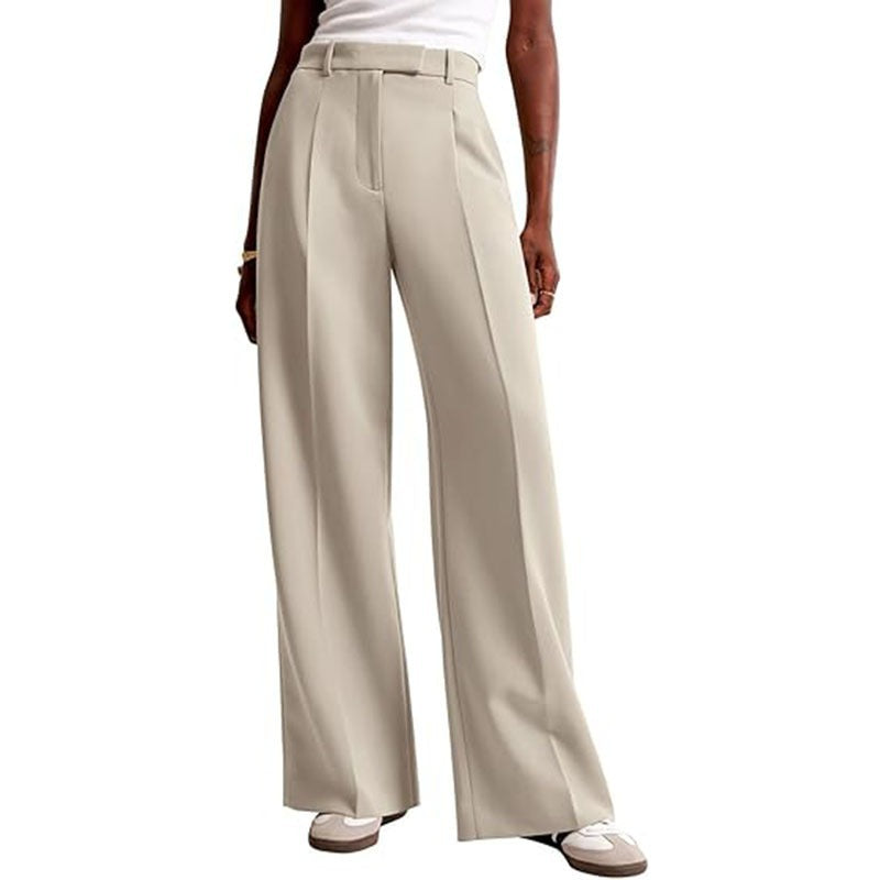 Casual Straight‑Leg Business Suit Pants For Women