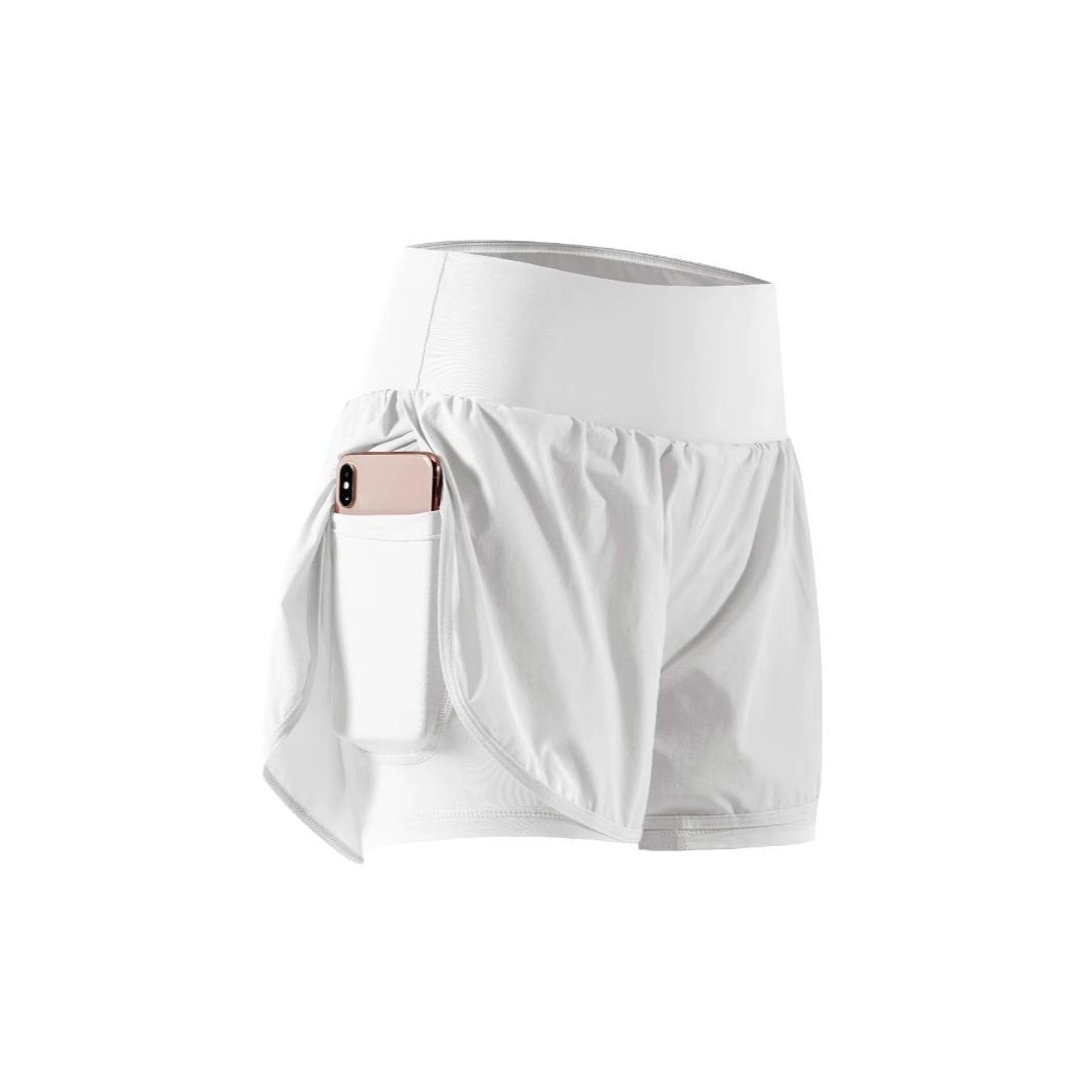 High‑Waisted Ruffled Yoga Shorts