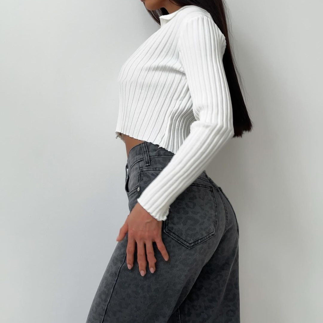 Leopard Print Slim Fit Jeans