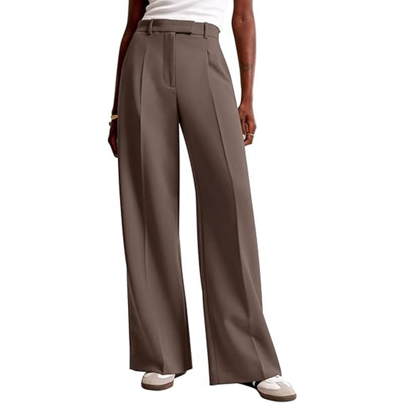 Casual Straight‑Leg Business Suit Pants For Women