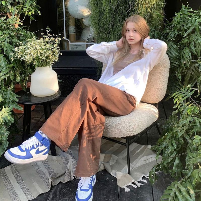 Retro Brown High-Waist Jeans