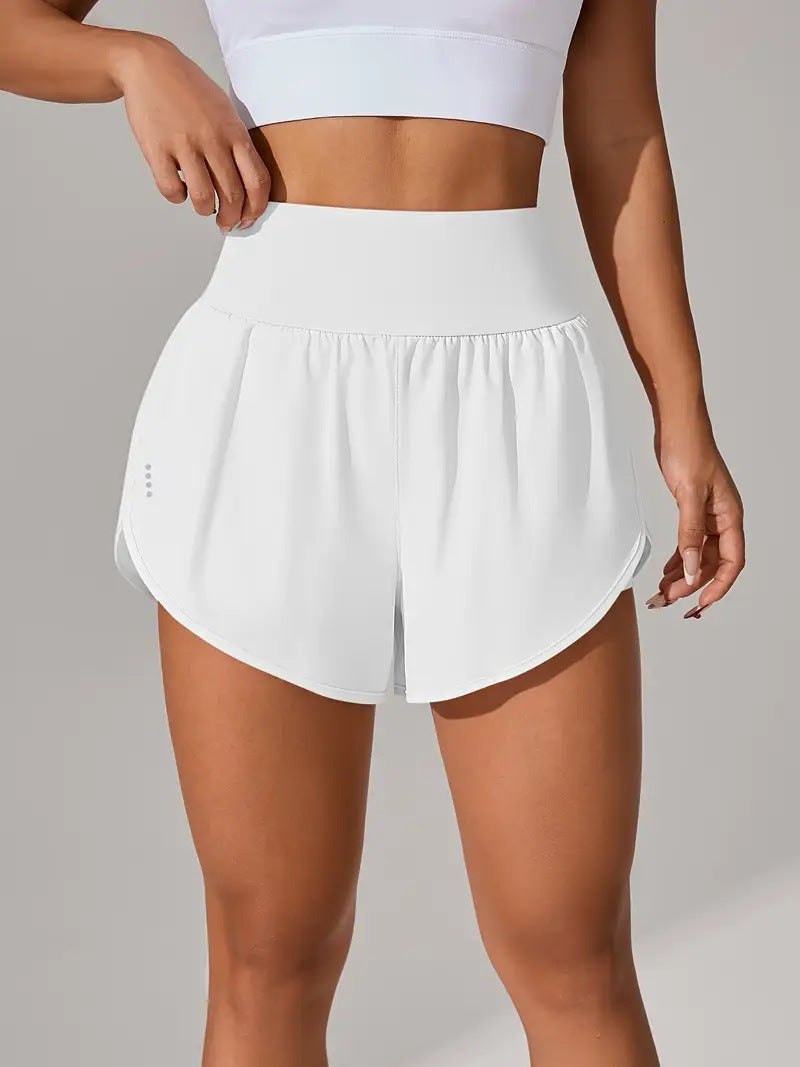 High‑Waisted Ruffled Yoga Shorts