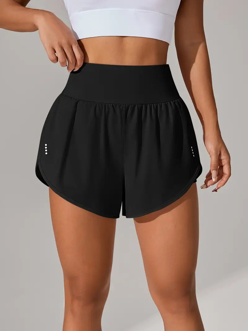 High‑Waisted Ruffled Yoga Shorts