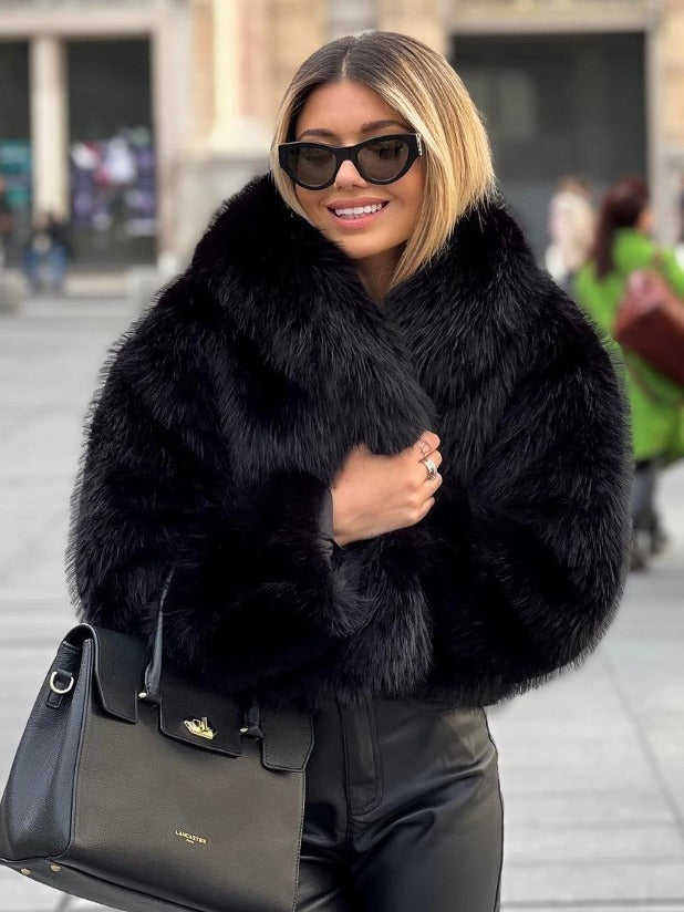Fluffy Lapel Plush Coat