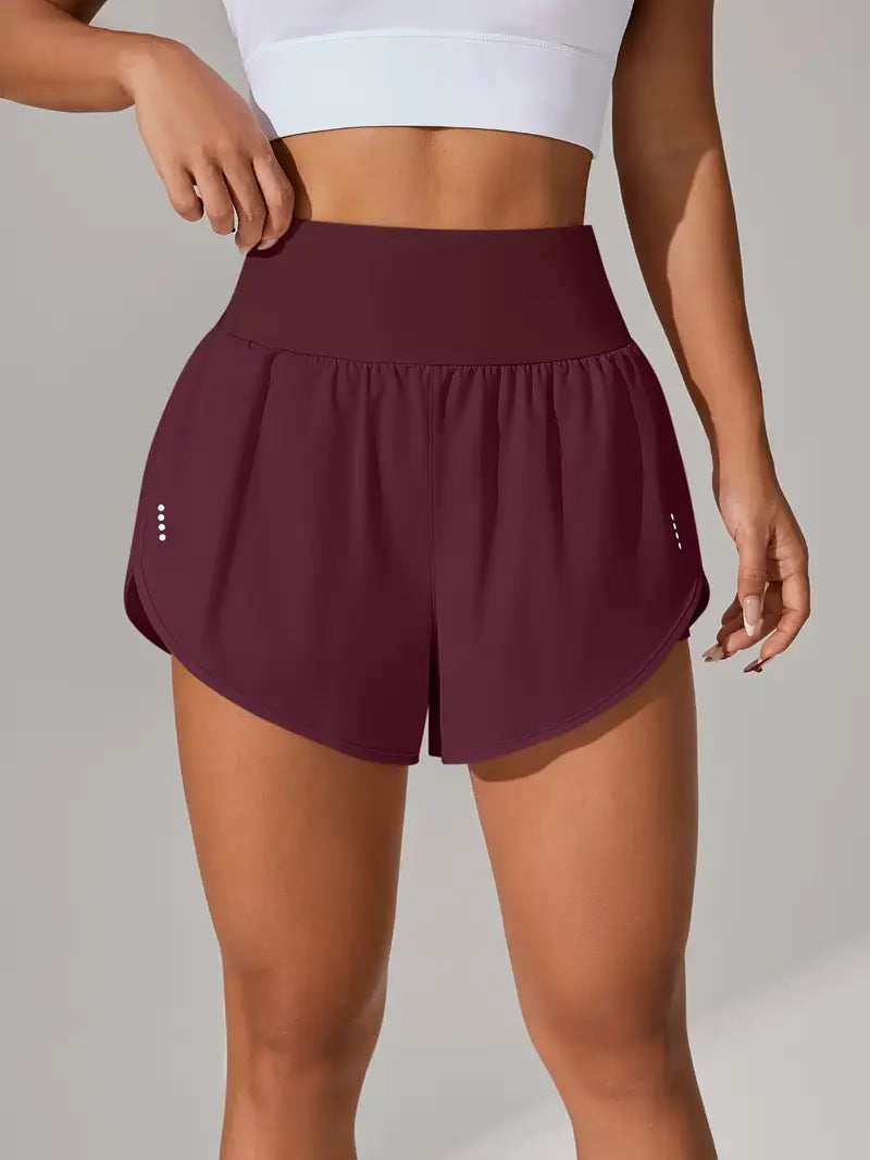 High‑Waisted Ruffled Yoga Shorts