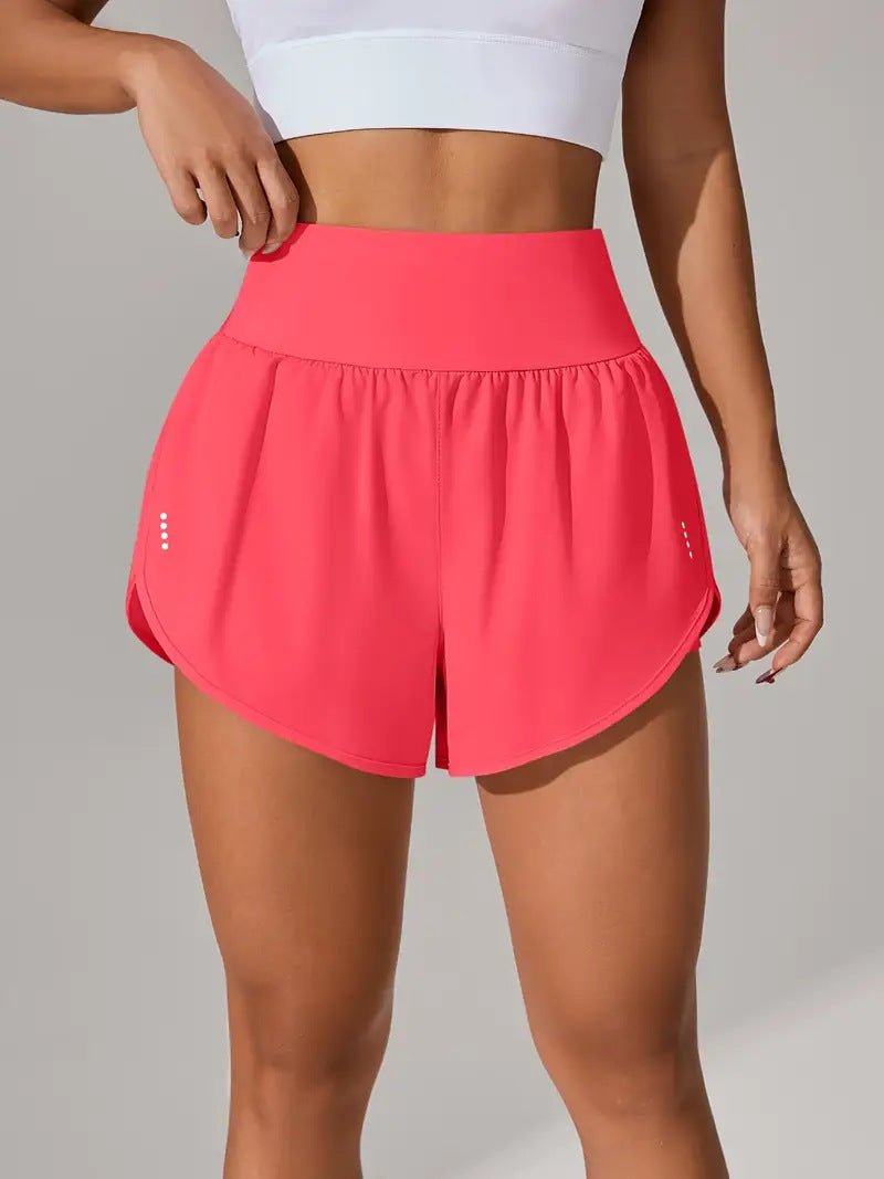 High‑Waisted Ruffled Yoga Shorts