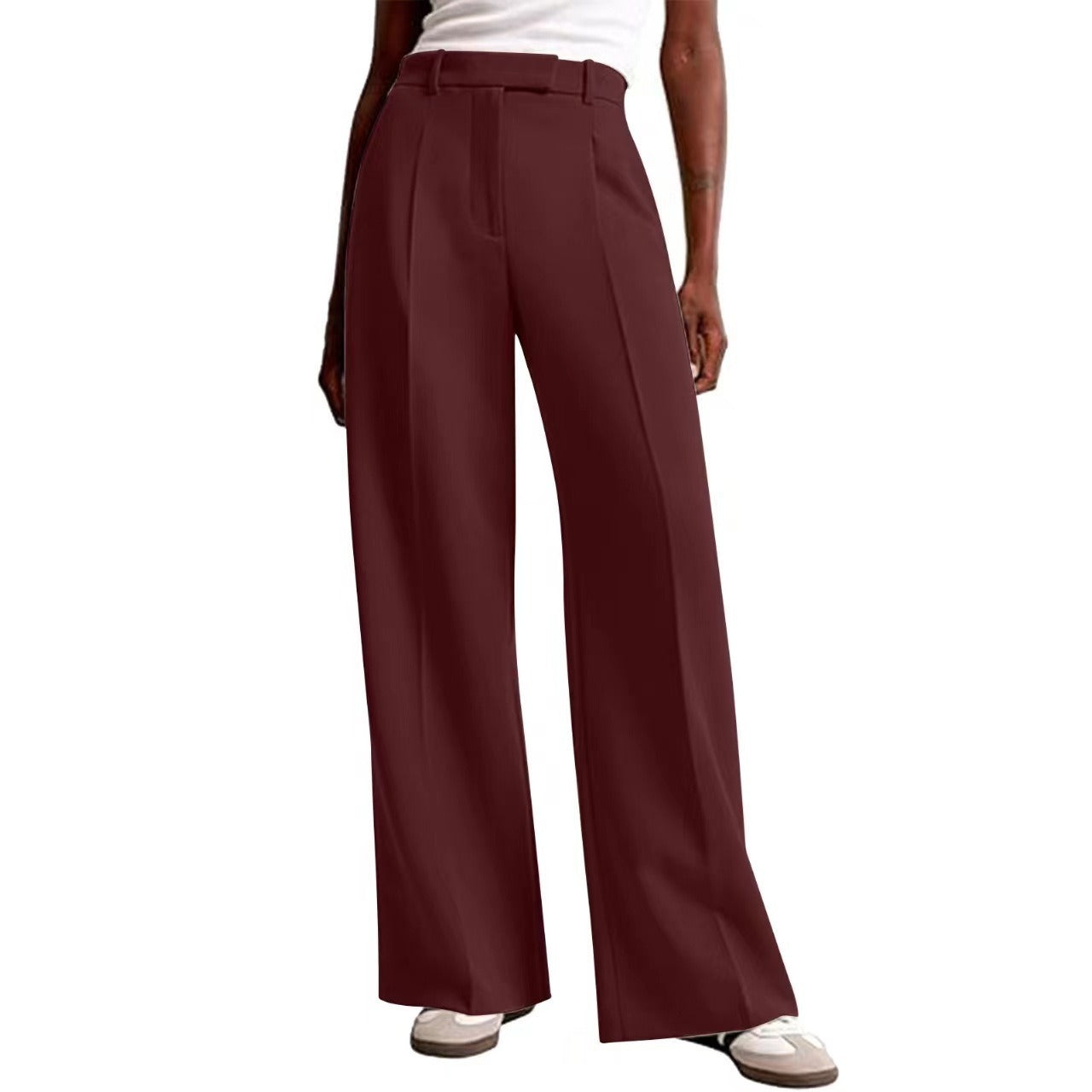 Casual Straight‑Leg Business Suit Pants For Women