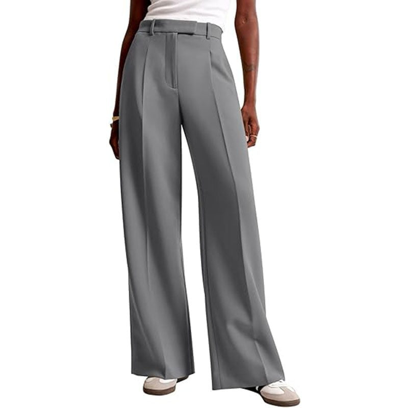 Casual Straight‑Leg Business Suit Pants For Women