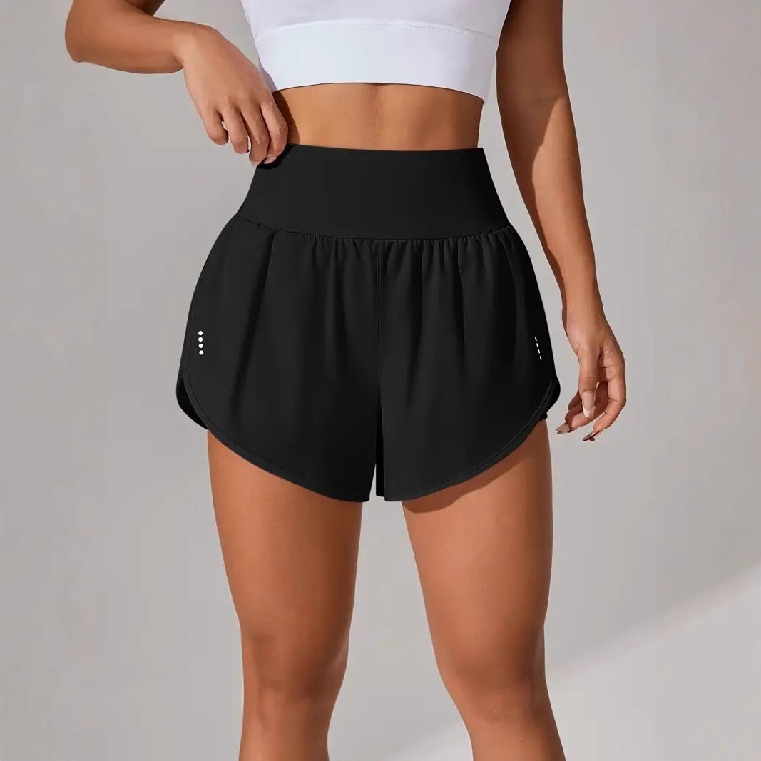 High‑Waisted Ruffled Yoga Shorts