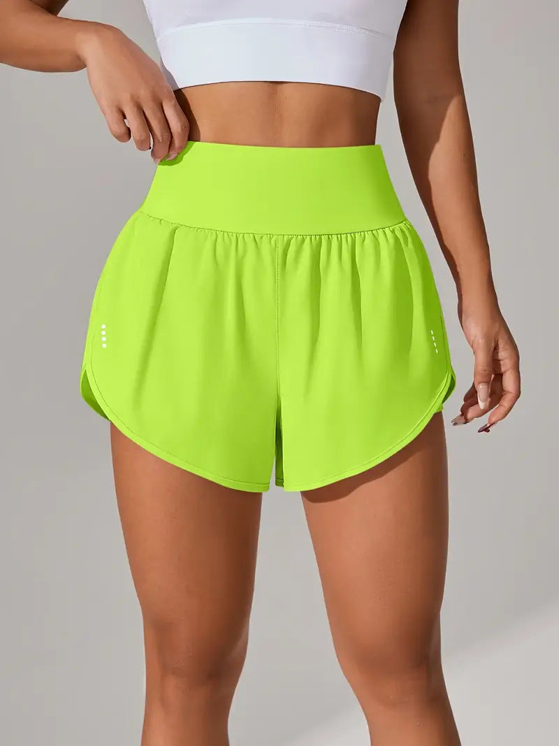 High‑Waisted Ruffled Yoga Shorts