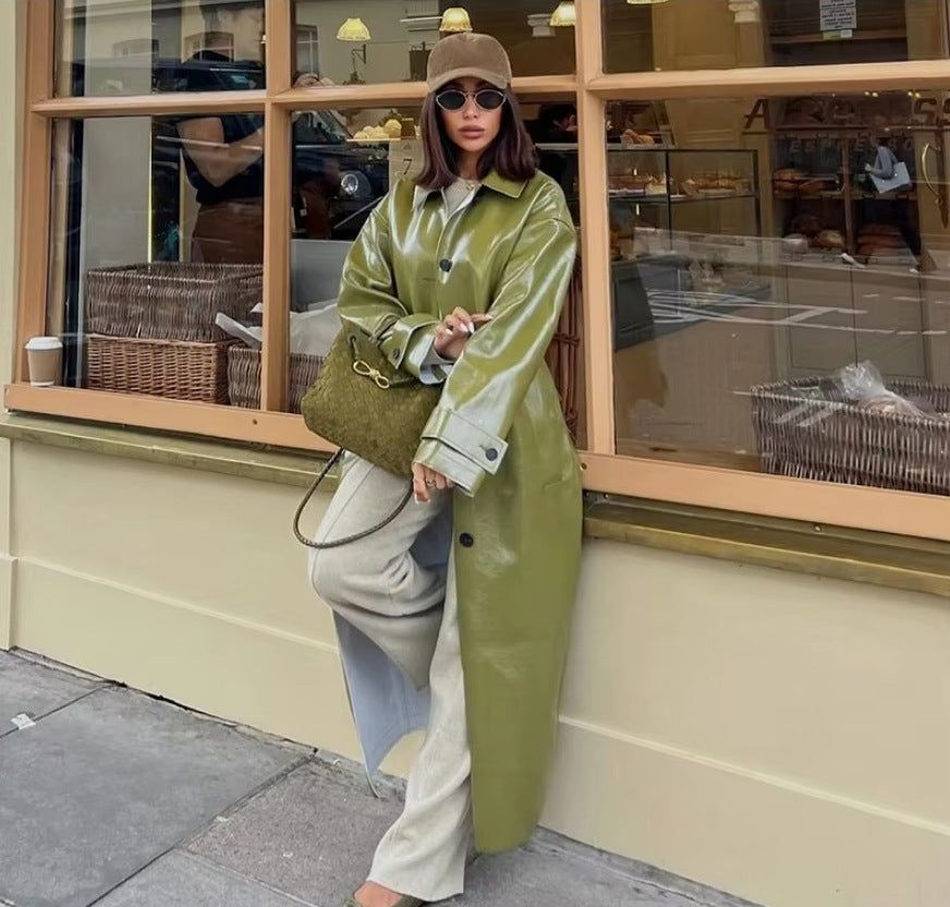 Long Retro Lapel Coat