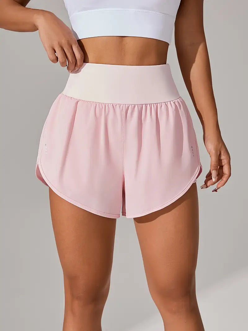 High‑Waisted Ruffled Yoga Shorts