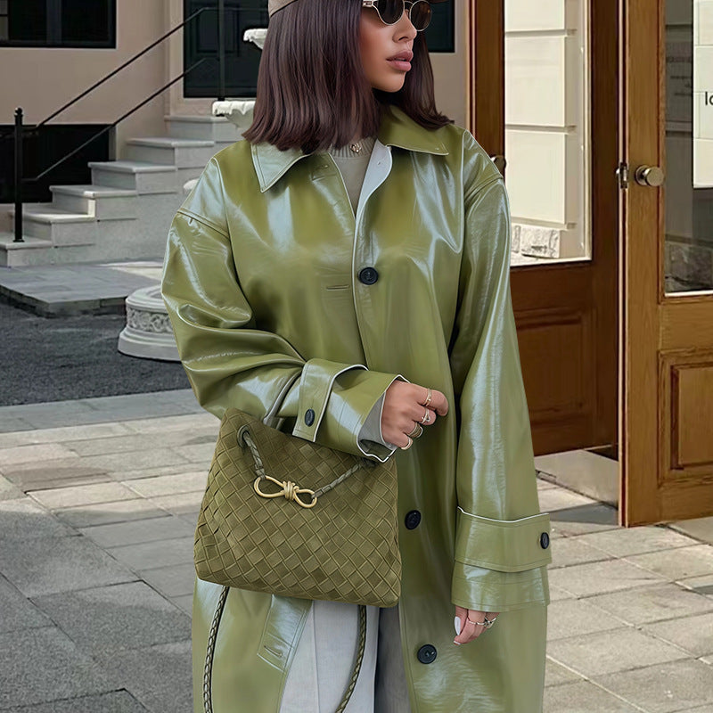 Long Retro Lapel Coat