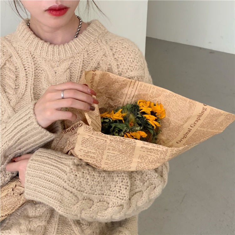 Retro Red Twist Knit Sweater