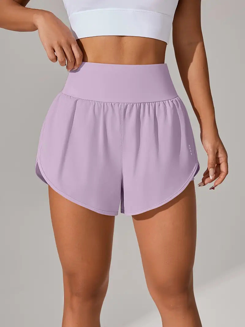 High‑Waisted Ruffled Yoga Shorts
