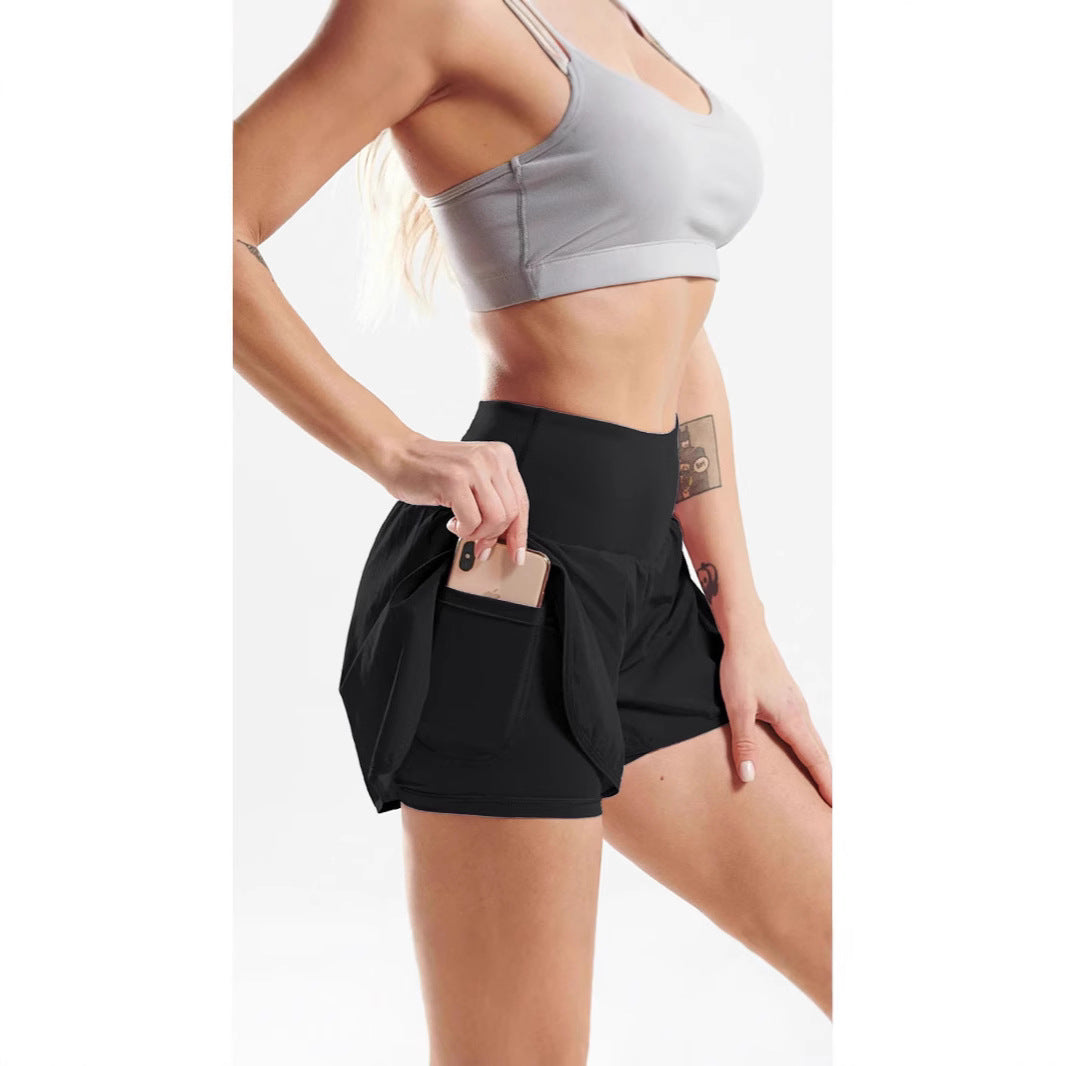 High‑Waisted Ruffled Yoga Shorts